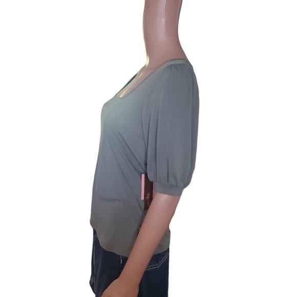 NEW Crosby Size XS Modal Polyester Square Neck Olive Green Boho Top Office Work - Picture 2 of 8